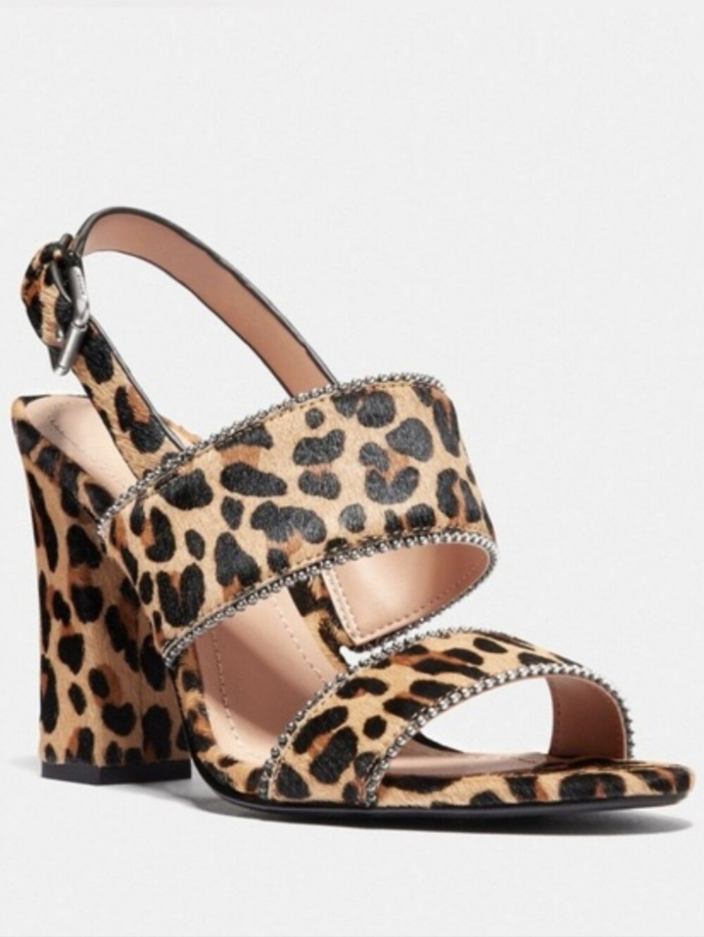 COACH RYLIE  SANDALS: NATURAL LEOPARD Calf hair size 5.5 - Picture 2 of 4